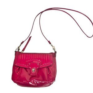 COACH Poppy Mini Willis Quilted Patent Leather Bag Crossbody Shoulder Turnlock
